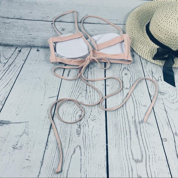 Strappy Bandeau Bikini w/ Brazilian Bottoms Padded - Picture 3 of 8